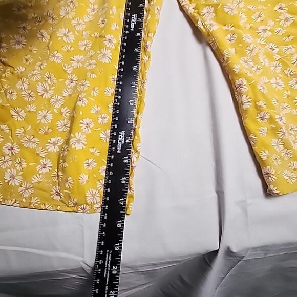 Boho Jumpsuit Ruffles Floral Empire Waist Blouson Romper Yellow Sleeveless - Picture 2 of 5